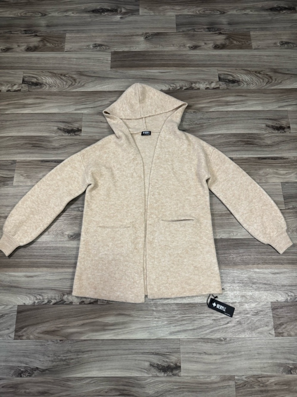 Beryll Vivian Hooded Cashmere Cardigan in Marshmallow One Size NWT